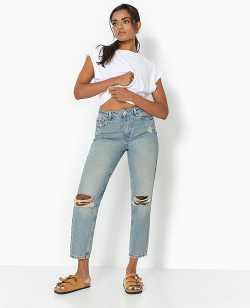 Jean mom taille haute destroy - PIMKIE - 5