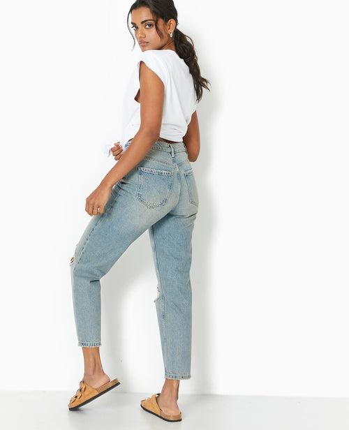 Jean mom taille haute destroy - PIMKIE - 6