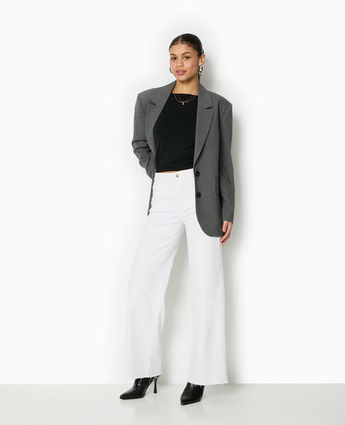 J71-1 / Jean wide taille haute bas coupés - PIMKIE - 1