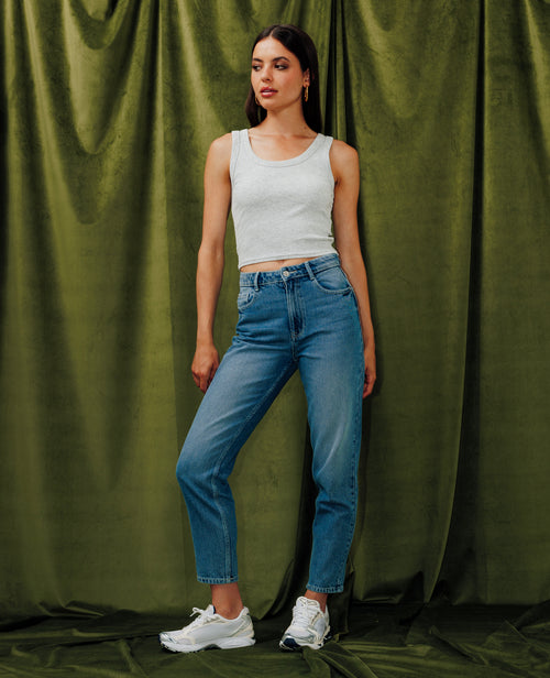 Jean mom taille haute - PIMKIE - 1