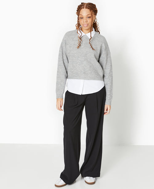 Pantalon large et droit avec pinces - PIMKIE - 5