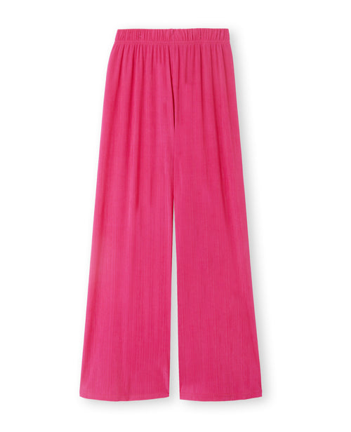 Pantalon palazzo en maille texturée effet rayé - PIMKIE - 4