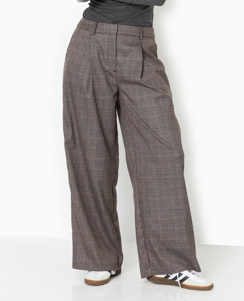 Pantalon large city motif carreaux - PIMKIE - 5