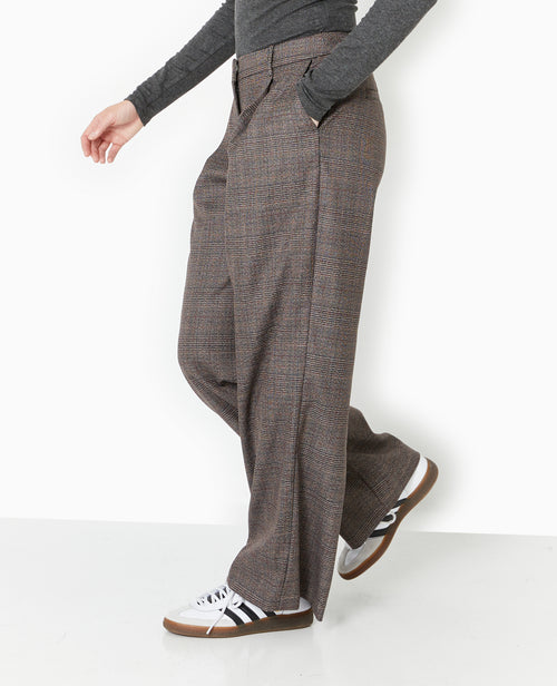 Pantalon large city motif carreaux - PIMKIE - 8