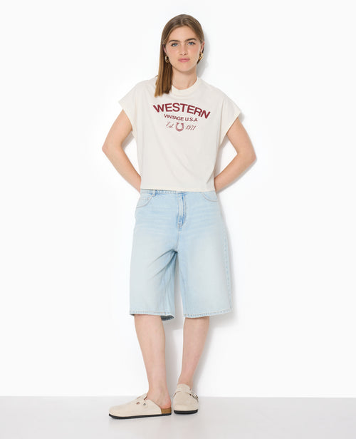 Bermuda en jean loose taille regular - PIMKIE - 1