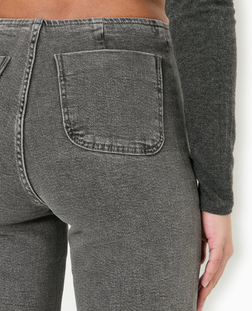 Jean flare taille haute avec poches plaquées - PIMKIE - 2