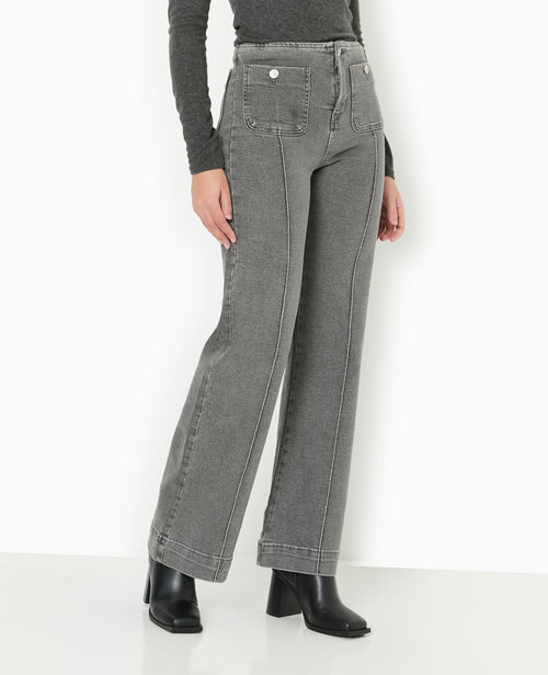 Jean flare taille haute avec poches plaquées - PIMKIE - 5