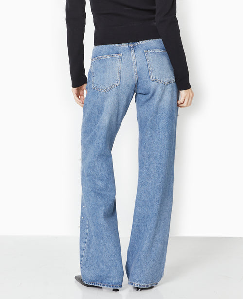 Jean droit avec perles effet nacre - PIMKIE - 6