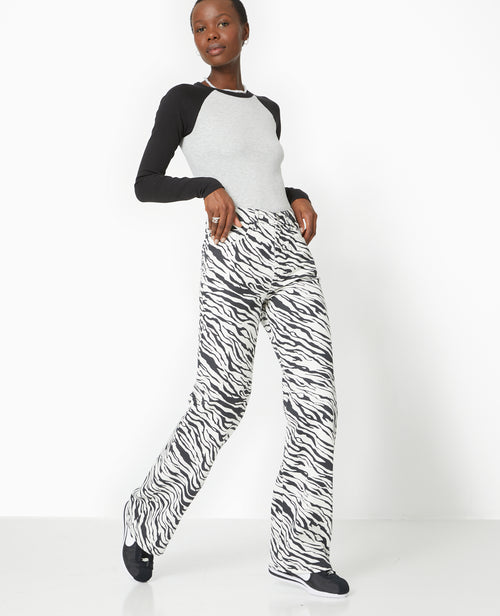 Jean droit motif zèbre - PIMKIE - 1