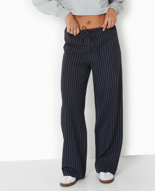 Pantalon droit taille élastiquée rayures banquier - PIMKIE - 5
