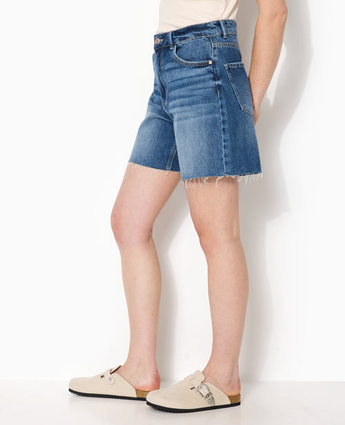 Short en jean taille haute avec bas coupés - PIMKIE - 3