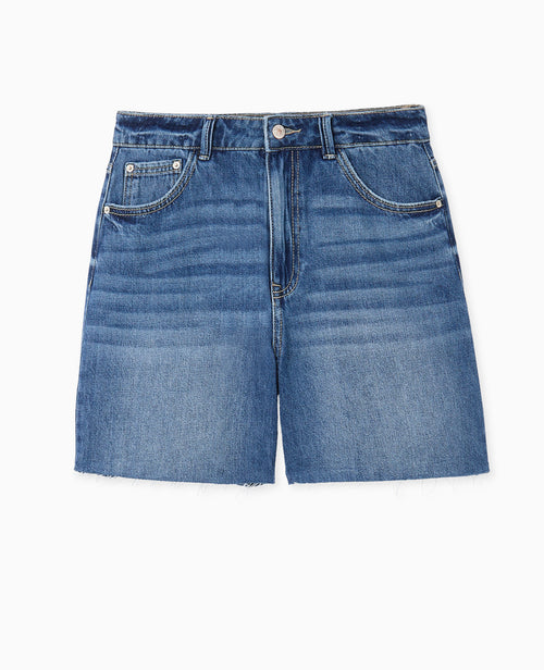 Short en jean taille haute avec bas coupés - PIMKIE - 4