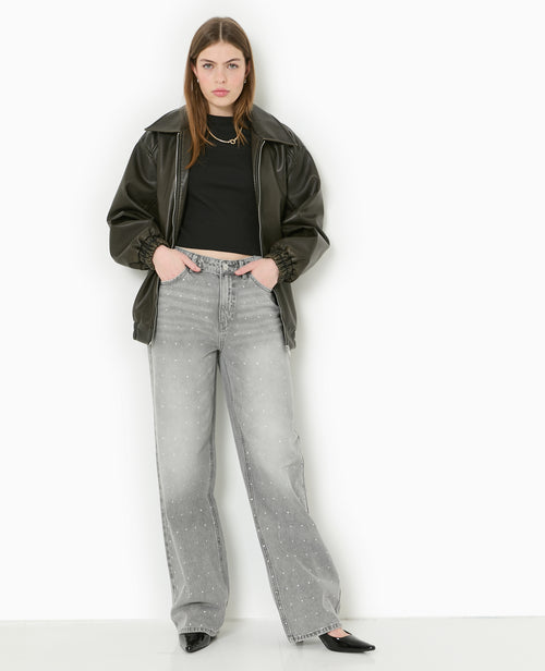 Jean straight avec strass - PIMKIE - 1