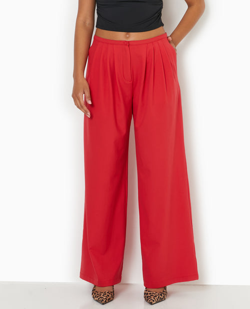 Pantalon large et droit avec pinces - PIMKIE - 1