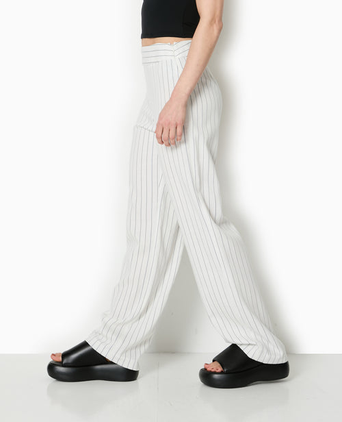 Pantalon droit rayé taille haute - PIMKIE - 1