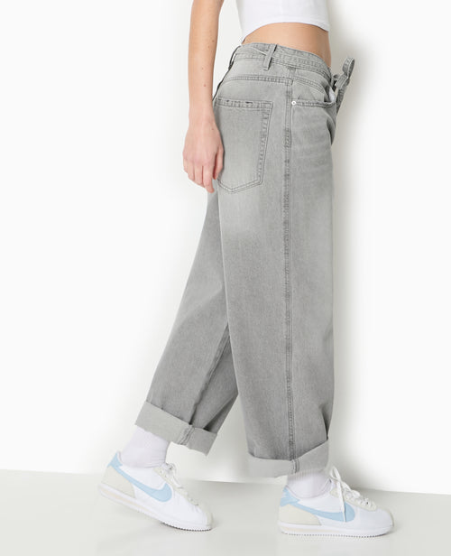 Jean baggy taille basse avec ceinture à nouer - PIMKIE - 2