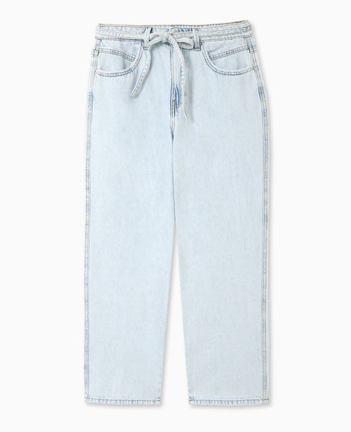 Jean baggy taille basse avec ceinture à nouer - PIMKIE - 4