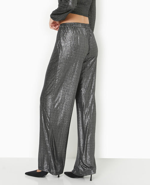 Pantalon fluide en tissu texturé avec lurex doré - PIMKIE - 6