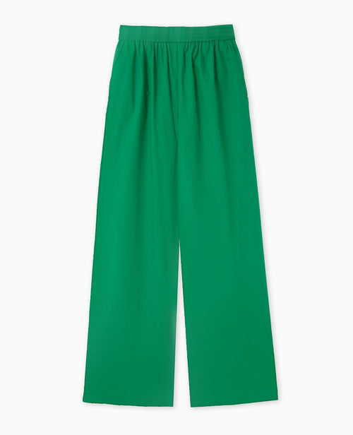 Pantalon large en popeline taille élastiquée - PIMKIE - 4