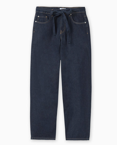 Jean wide taille haute avec ceinture à nouer - PIMKIE - 4