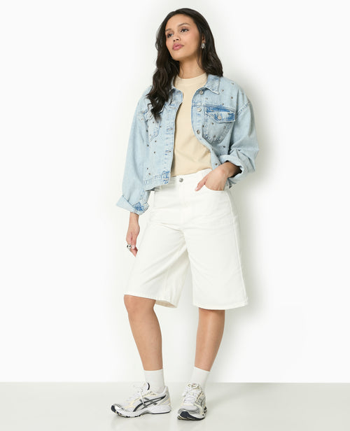 Bermuda large en jean taille standard - PIMKIE - 2