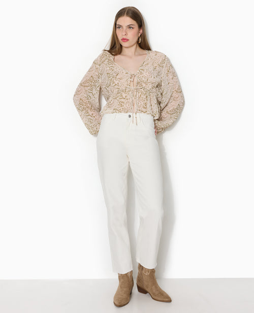 Jean droit taille haute avec bas coupés - PIMKIE - 1