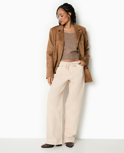 Jean droit taille basse avec ceinture à nouer - PIMKIE - 1