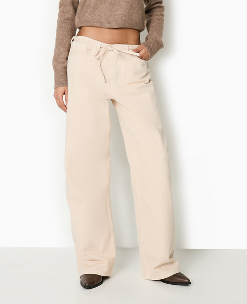 Jean droit taille basse avec ceinture à nouer - PIMKIE - 5