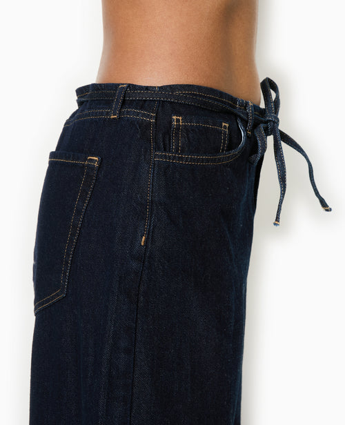 Jean droit taille basse avec ceinture à nouer - PIMKIE - 7