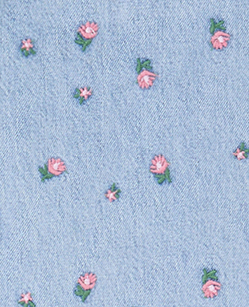 Jean straight taille haute avec broderies fleurs - PIMKIE - 7