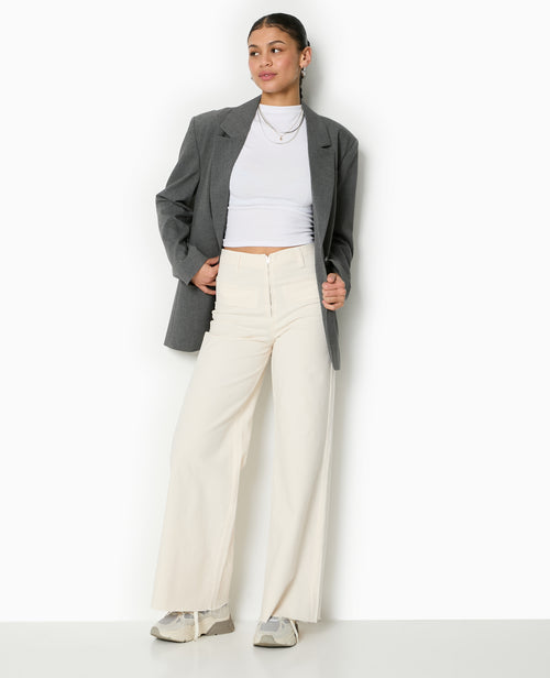 Jean droit taille haute fausses poches devant - PIMKIE - 1