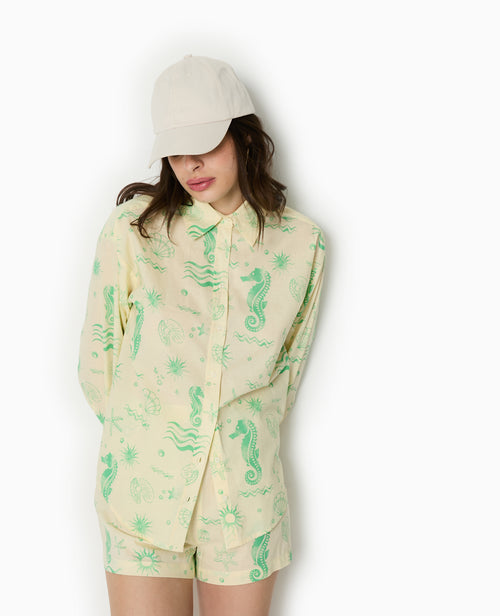 Short en voile de coton motif coquillages - PIMKIE - 9