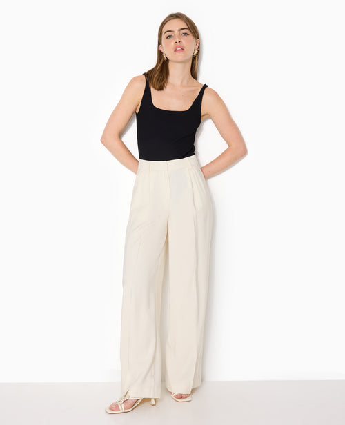 Pantalon large et droite en tissu fluide - PIMKIE - 1