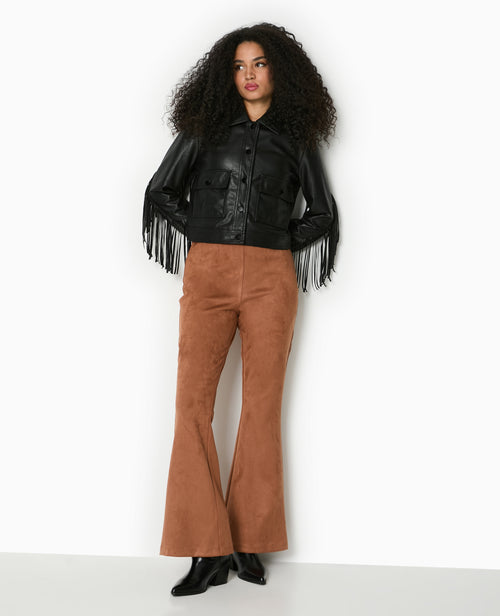 Pantalon flare en suédine - PIMKIE - 1