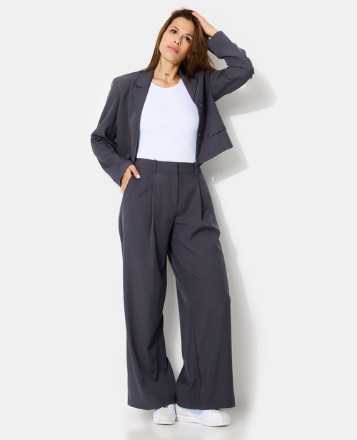 Pantalon large et droit avec pinces - PIMKIE - 1