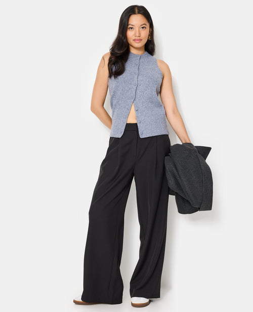 Pantalon large et droit avec pinces - PIMKIE - 1