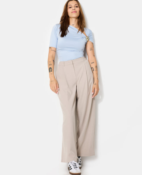Pantalon large et droit avec pinces - PIMKIE - 1