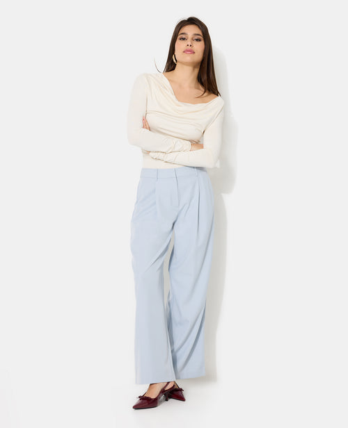 Pantalon large et droit avec pinces - PIMKIE - 1