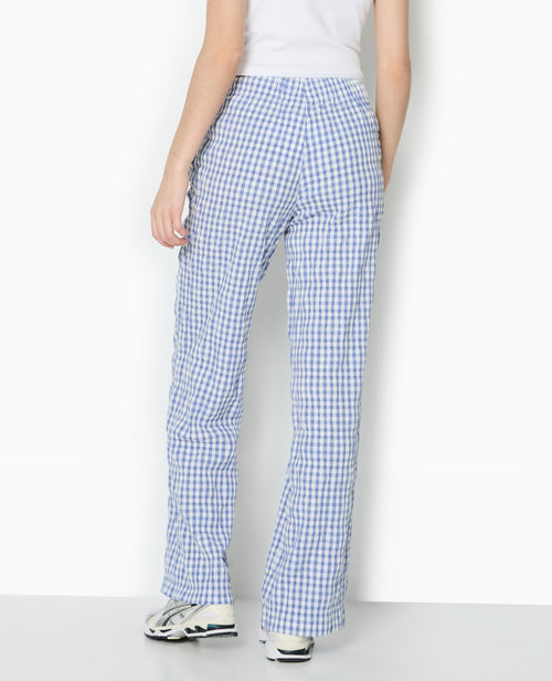 Pantalon droit en tissu gaufré motif vichy - PIMKIE - 6