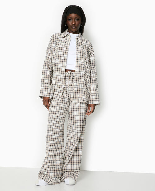Pantalon droit à carreaux - PIMKIE - 1