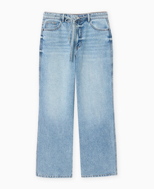 Jean baggy taille basse avec ceinture à nouer - PIMKIE - 4