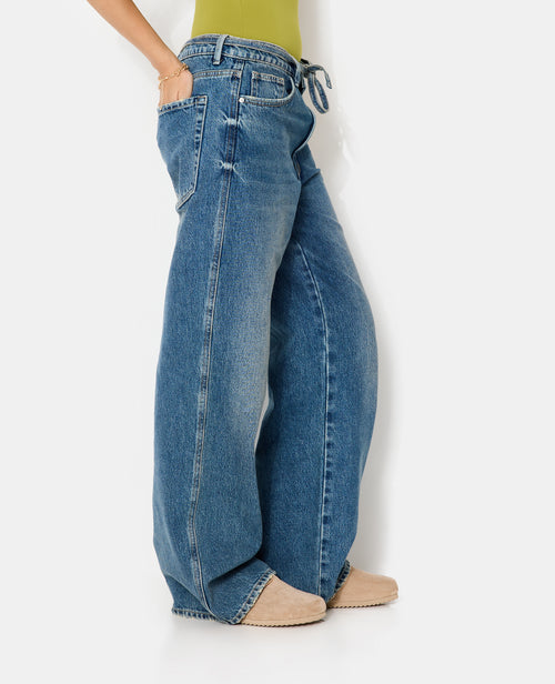 Jean baggy taille basse avec ceinture à nouer - PIMKIE - 8