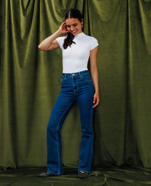 J74-1 / Jean flare taille haute - PIMKIE - 1