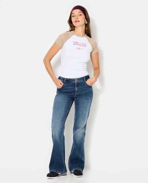 Jean flare taille basse - PIMKIE - 1