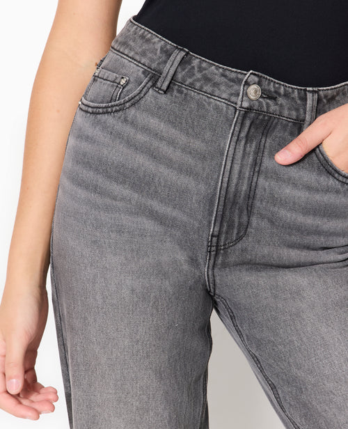 Jean straight taille haute avec bas coupés - PIMKIE - 2