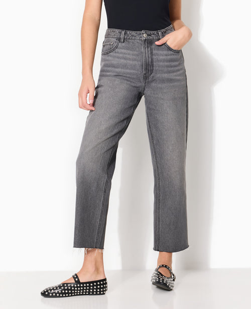 Jean straight taille haute avec bas coupés - PIMKIE - 5
