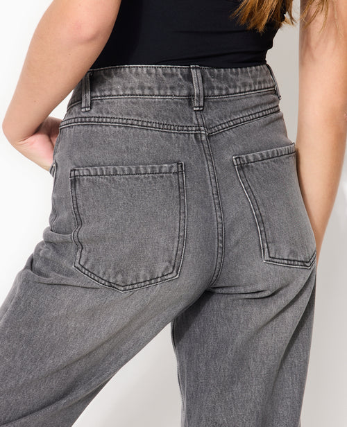 Jean straight taille haute avec bas coupés - PIMKIE - 1