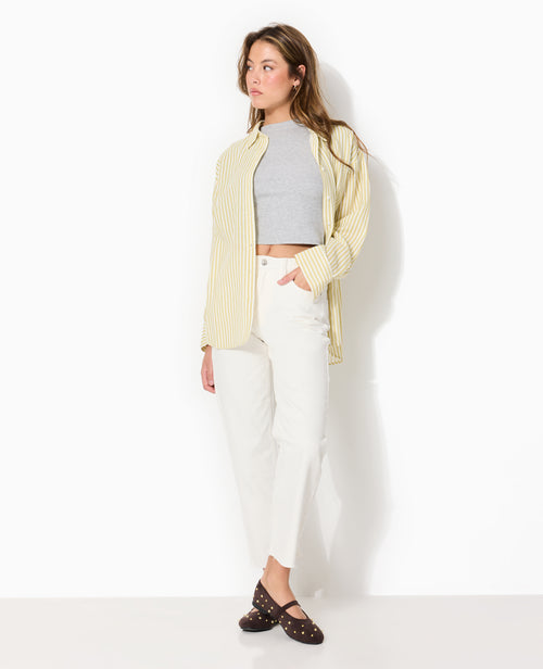 Jean straight 7/8ème taille haute bas coupés - PIMKIE - 1