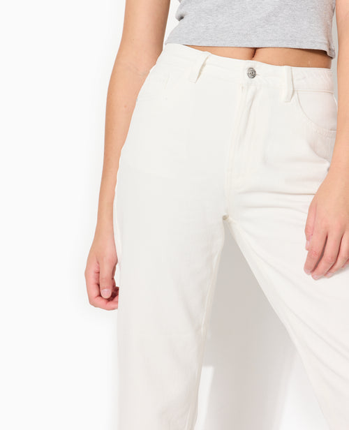 Jean straight 7/8ème taille haute bas coupés - PIMKIE - 2