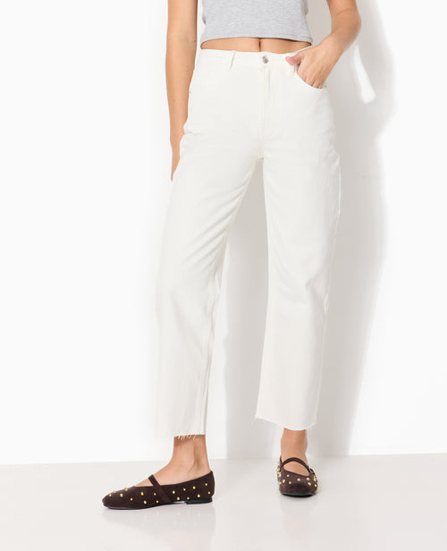 Jean straight 7/8ème taille haute bas coupés - PIMKIE - 5